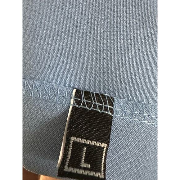 ELAGIA Sky-Blue Buttoned Puff-Sleeve Midi Dress Faux-Pearl Buttons - Large- NWT - Picture 4 of 6